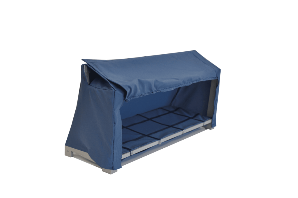 Stehbank mit Zelt montiert